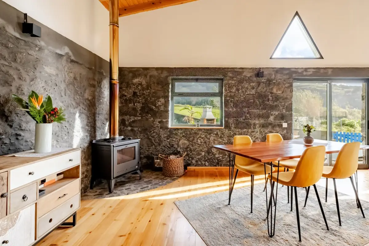 Dining by the wood stove